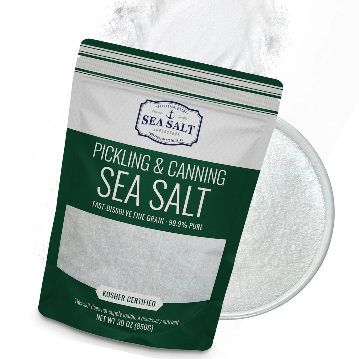 Pickling & Curing Salt, Fine Kosher, Non-Iodized, 30 oz