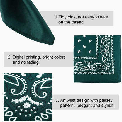 1-2 Pcs Bandana for Face Mask (100% Cotton, Paisley Print)