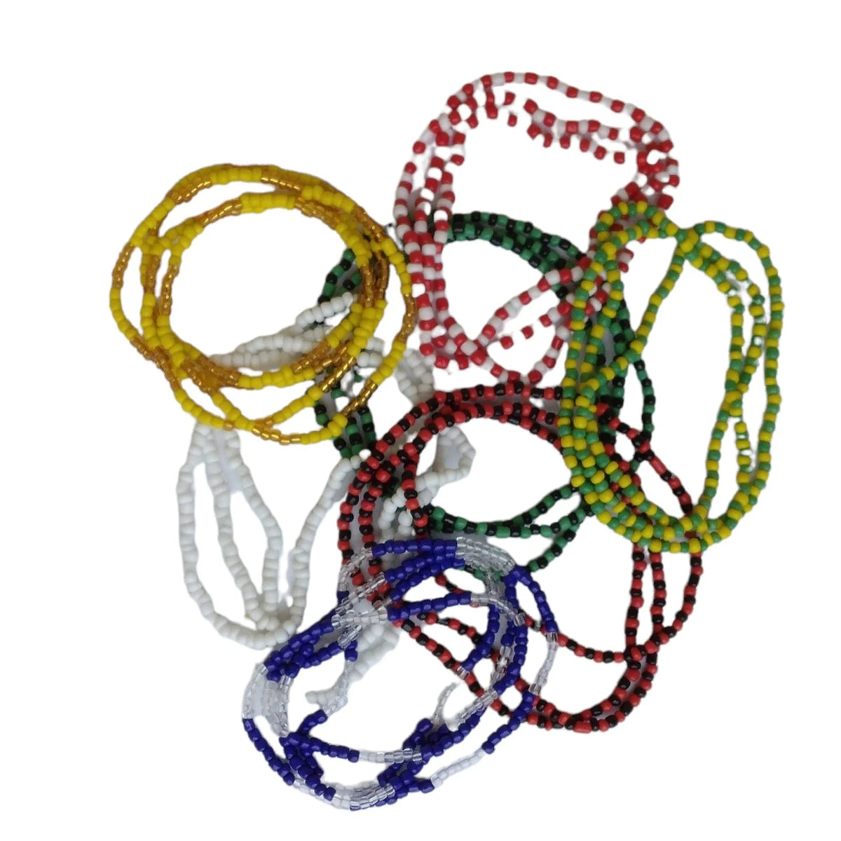Set of 7 Santeria Collares for Obatala, Shango, Oshun, Yemaya, Orula, Elegua