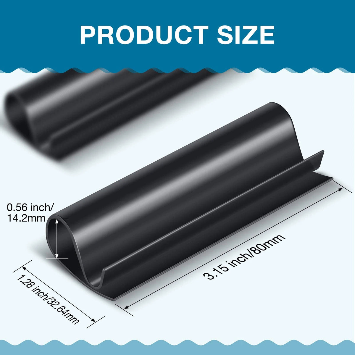 Pool Cover Clips for Above Ground Pools (3.15 x 1.28 x 0.56 inches)