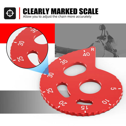 Set of 2 Rear Chain Adjusters for Honda XR 650L XR650L (1993–2025) Red