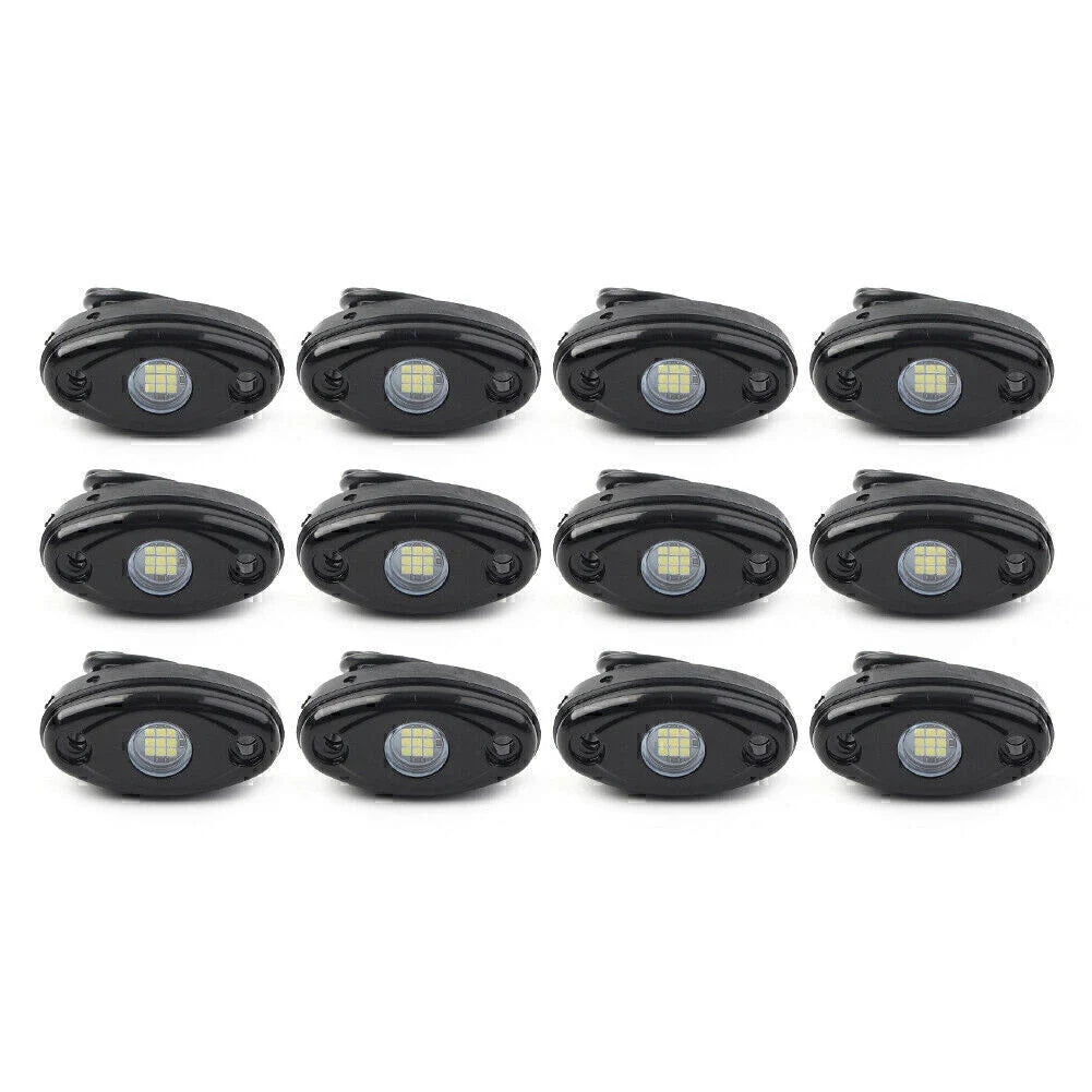 12PCS White 9W LED Engine Rock Light Kit for Jeep Truck SUV (Off-Road)