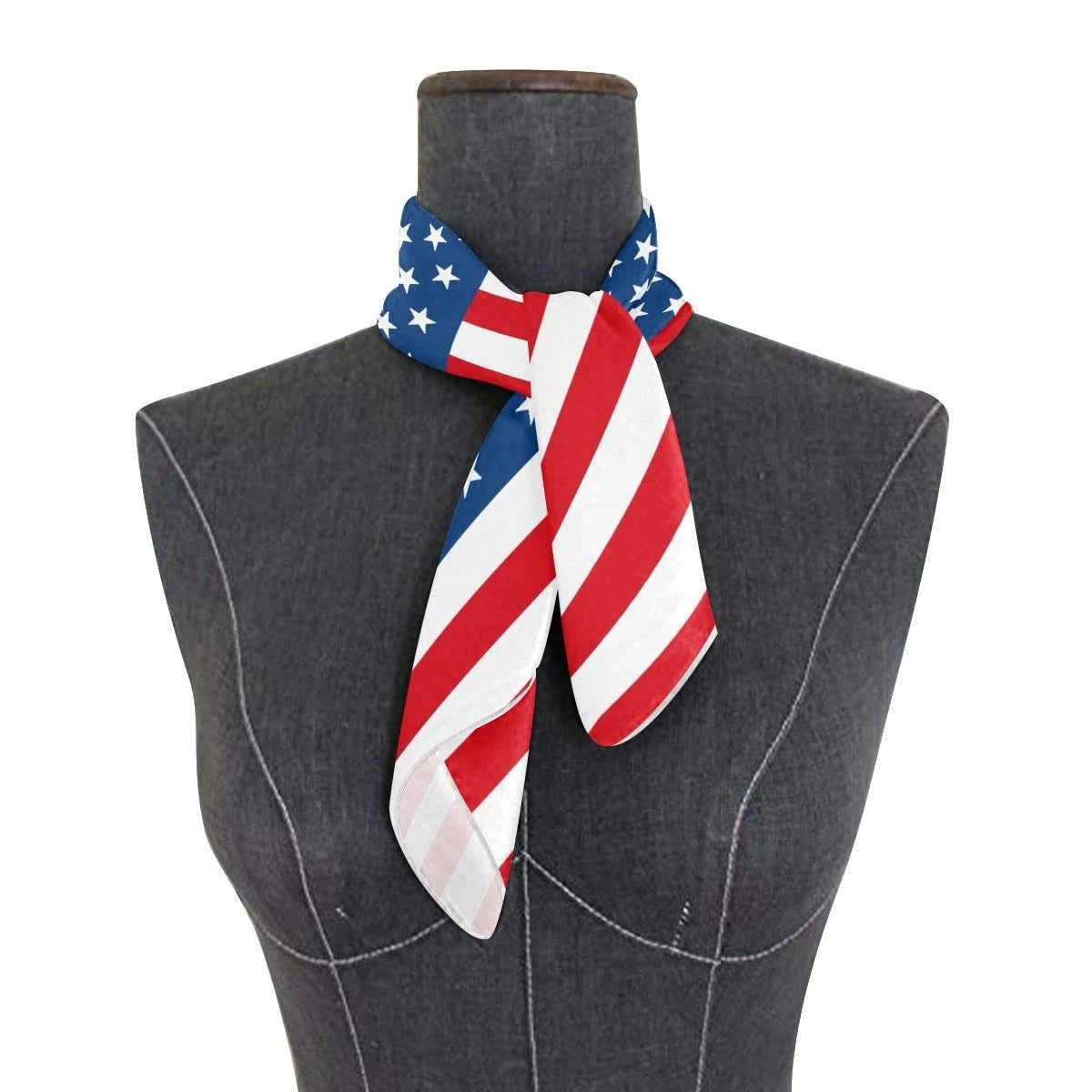 Silk Scarf for Women - American Flag Square Satin Neck Scarf