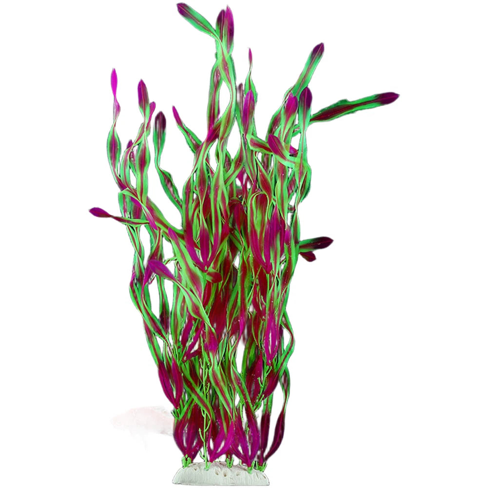Set of 4 Spiral Artificial Plants for Aquarium - Green, Purple, Sunset Red