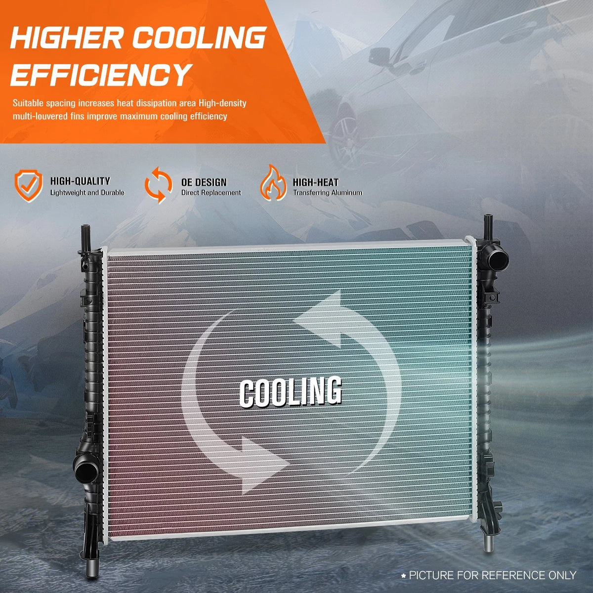 Aluminum Cooling Radiator for Ford Mustang (2015–2023) DPI-13486