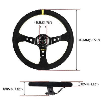 14in Steering Wheel + Quick Release + Hub Adapter for Honda Civic CRX (1986–1991)