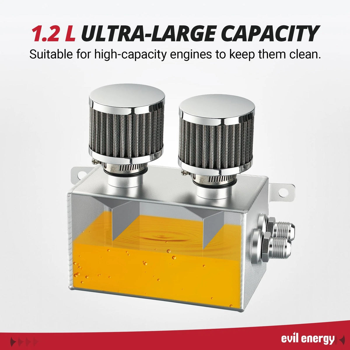 10AN Oil Catch Can 1.2L for Universal Baffled Separator Kit