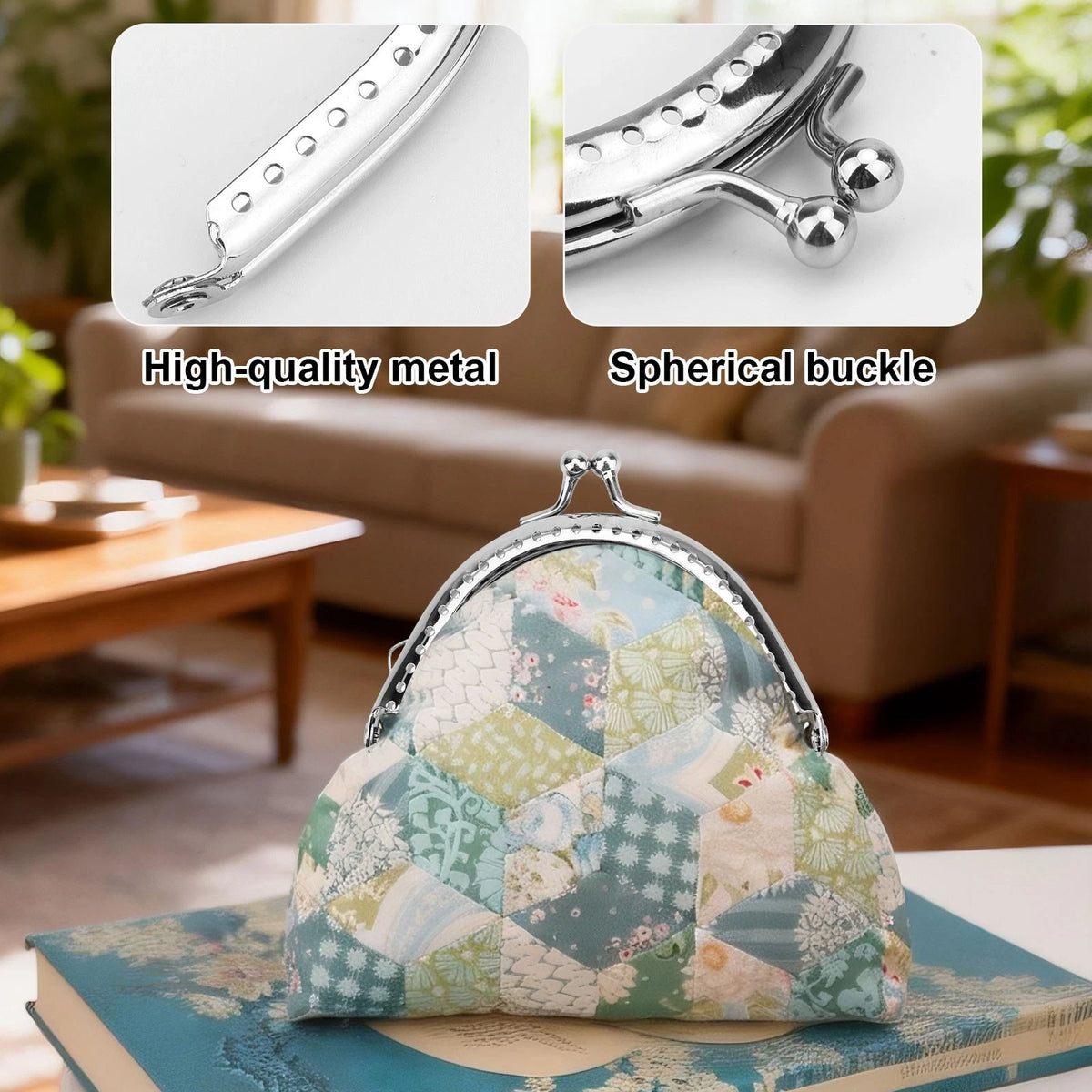 12PCS Vintage Metal Purse Frame 3.4" Kiss Lock Clasp for DIY Wallets Bags