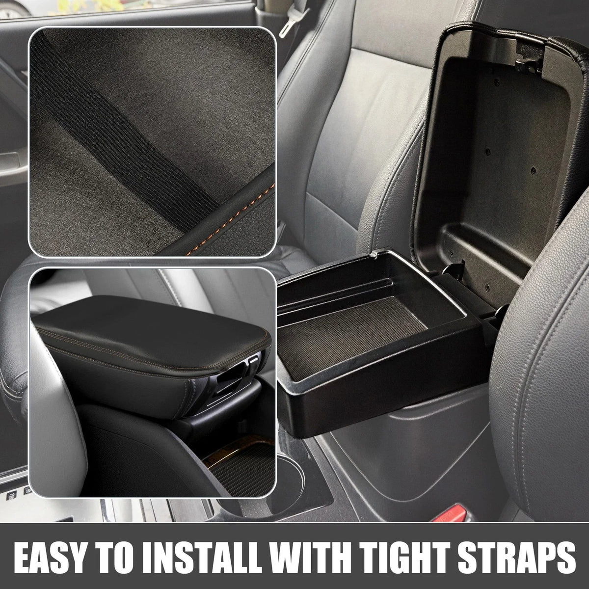Center Console Armrest Cover for Toyota RAV4 (2019–2022) Black Brown