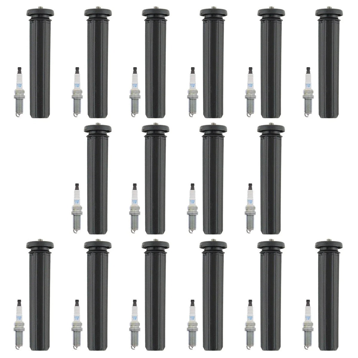 NGK 16 Laser Iridium Spark Plugs & Denso Coil Boots Kit for Challenger V8 (2011–2023)