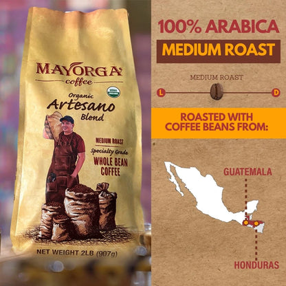 2lb Artesano Blend Organic Coffee - Medium Roast Whole Bean