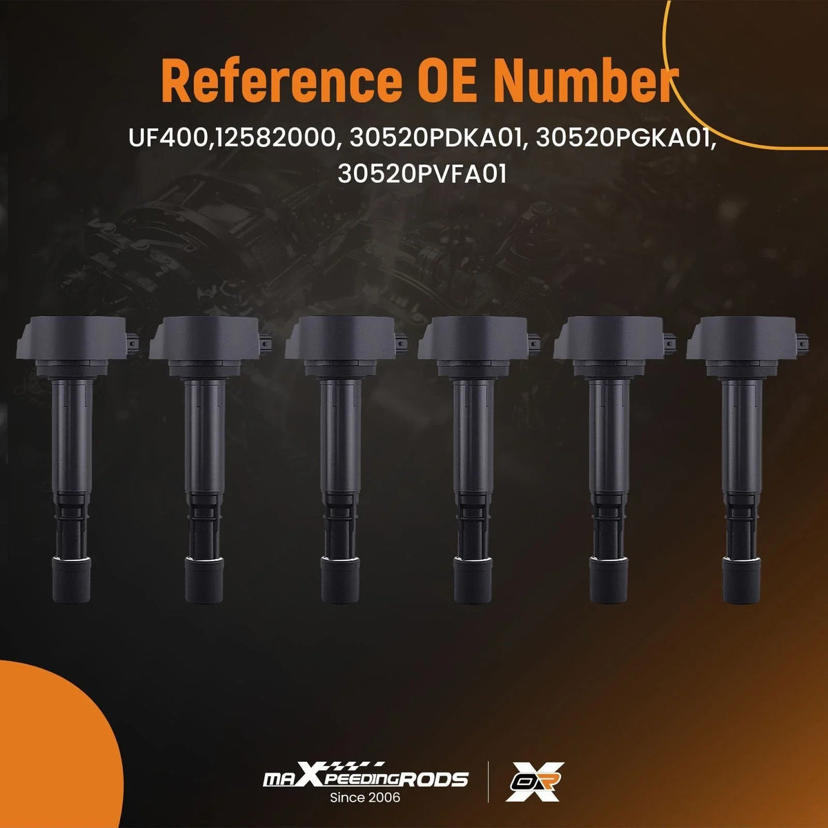 6PCS Ignition Coil for Acura MDX Honda Pilot 3.5L V6 (2001–2008) 30520RDJA01 UF400