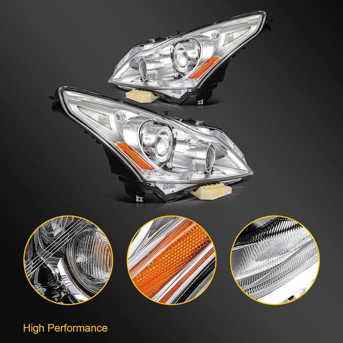 Halogen Projector Headlight for Infiniti G37 G25 Q40 (2010–2013)