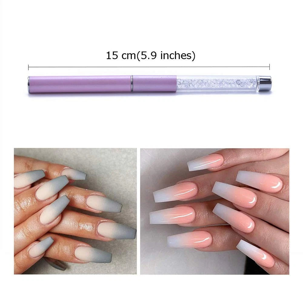 3X Acrylic Nail Brush Set for UV Gel Ombre (No Part Numbers Supplied)