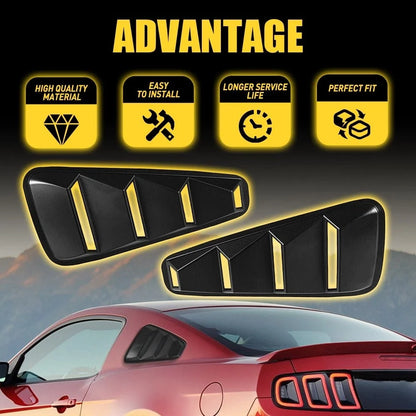 2X Window Louvers Scoop Cover Vent for Ford Mustang Coupe (2015–2023)