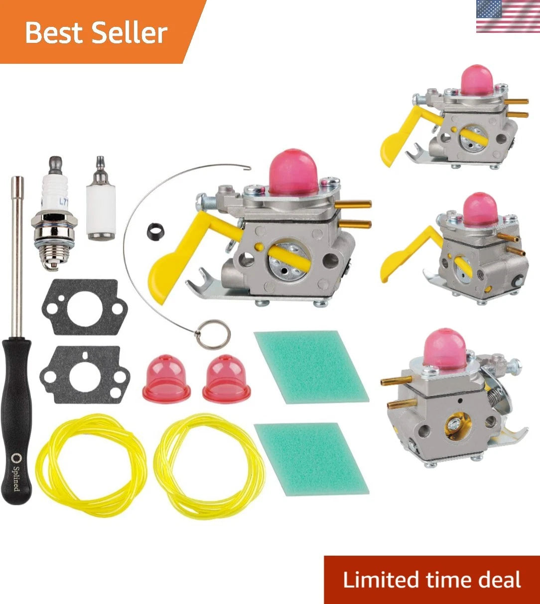 Carburetor Kit for Poulan Featherlite & Craftsman String Trimmers