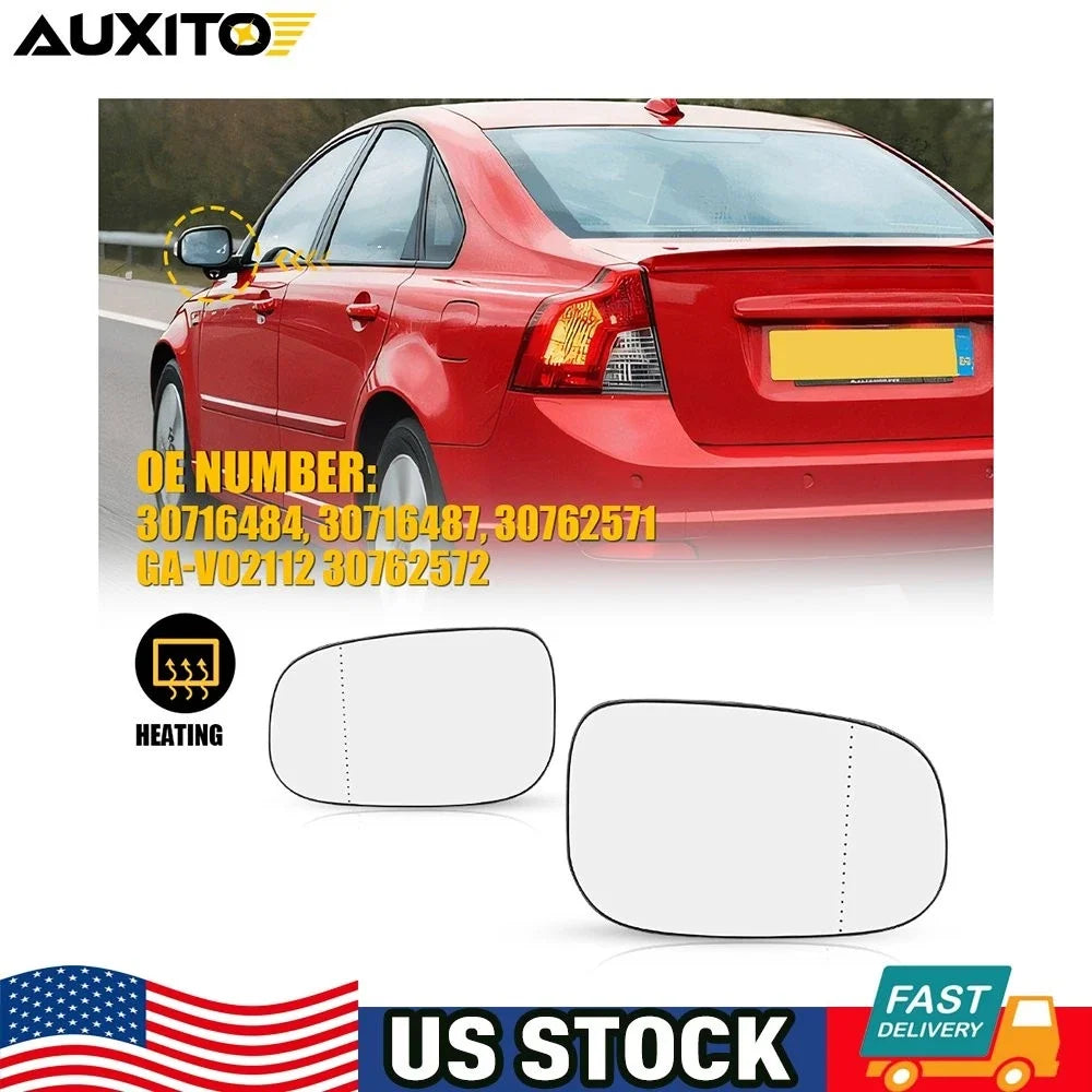 Heated Mirror Glass Replacement Set for Volvo C30 C70 S40 S60 (2007–2013)
