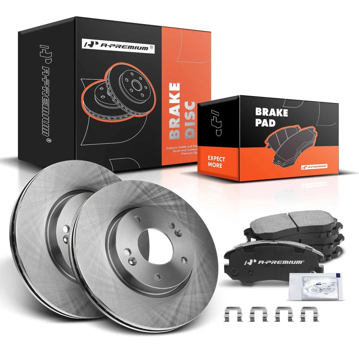 Set of 2 Front Disc Brake Rotors & Ceramic Pads for Hyundai Sonata (2005–2010)
