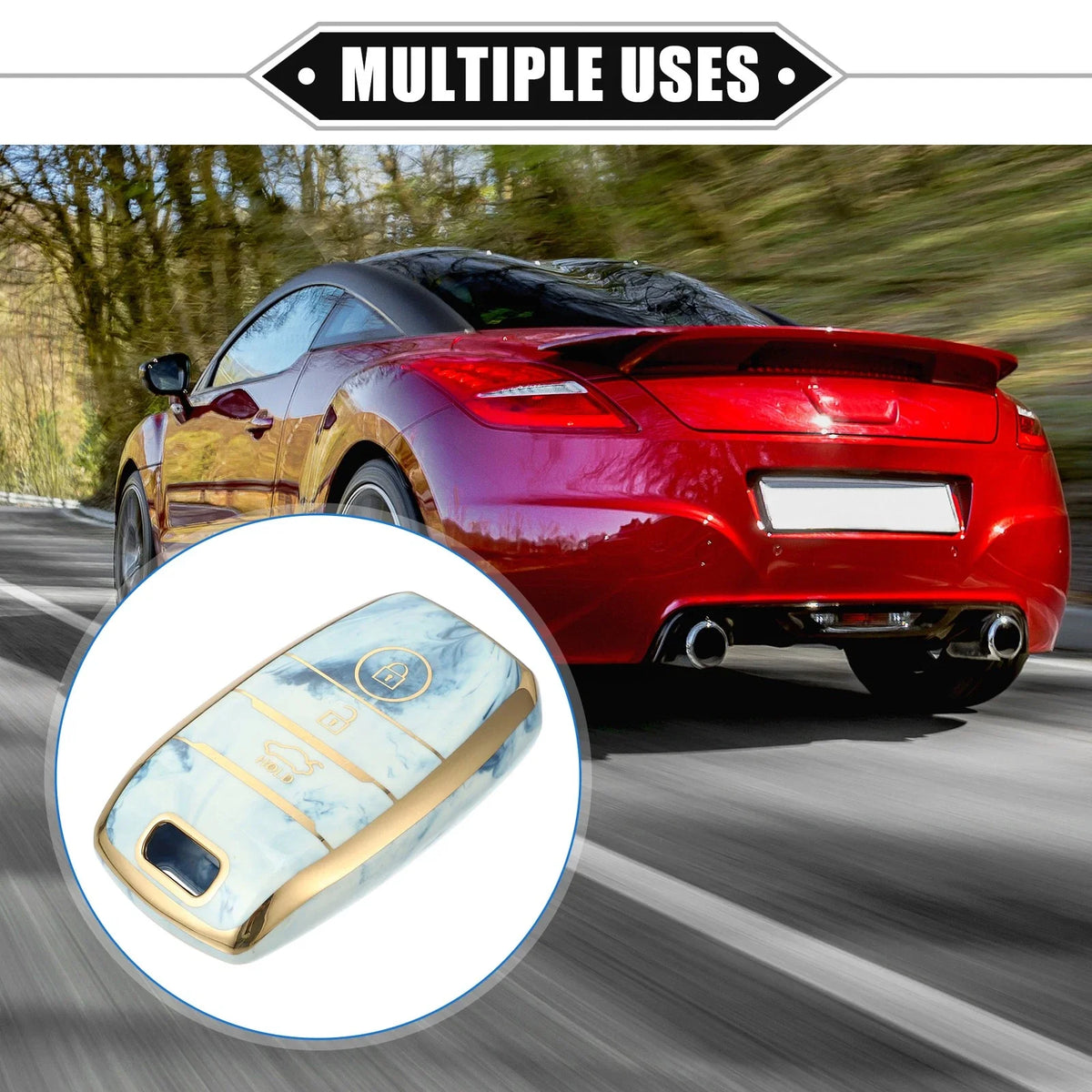 3X Remote Key Fob Cover Shell for Kia Optima Rio Sportage (TPU, Blue)