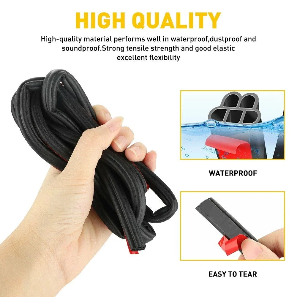 Set of 2 L-Shape Rubber Weather Strip Edge Seal for Auto Car Door Trunk