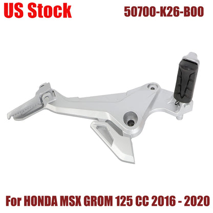 Left Side Foot Peg Mount & Pegs for Honda Grom 125 (2017–2020) 50700-K26-B00