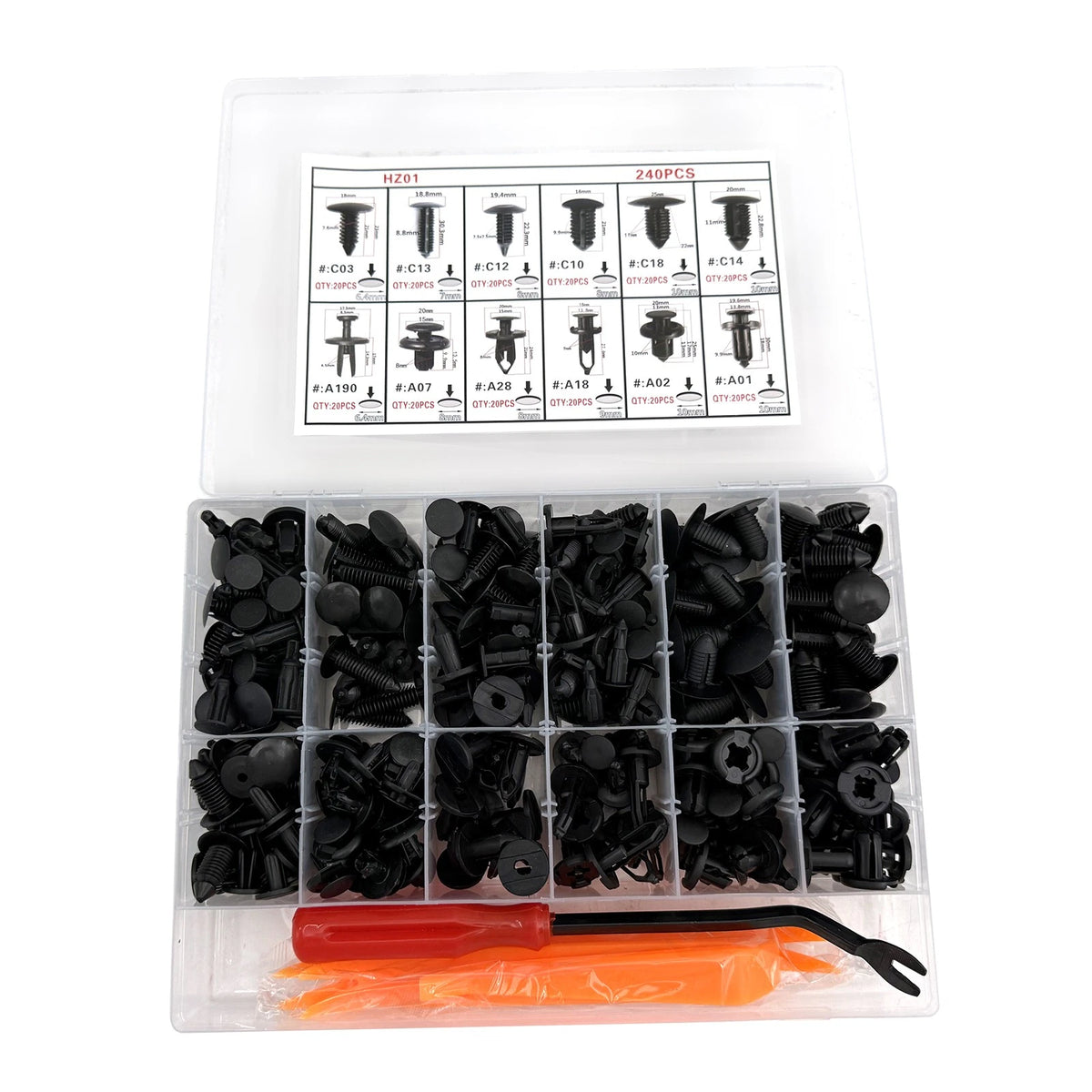 240pcs Bumper Retainer Clips Kit for Auto (Part No. 13)