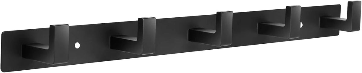 Metal Coat Rack Wall Mount with 5 Hooks, Heavy Duty, Black (1 Pcs)
