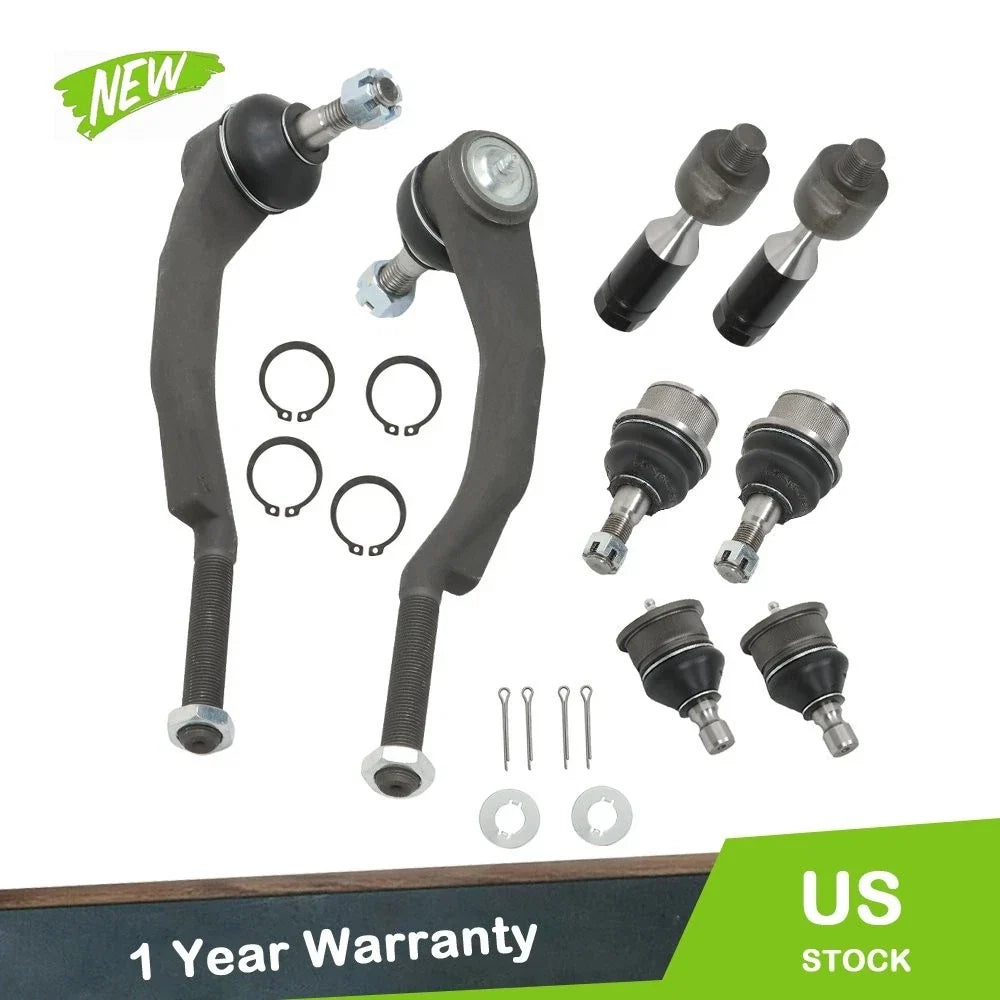 Set of 4 Inner Outer Tie Rods & Ball Joints for Chevrolet GMC Isuzu (2002–2008)