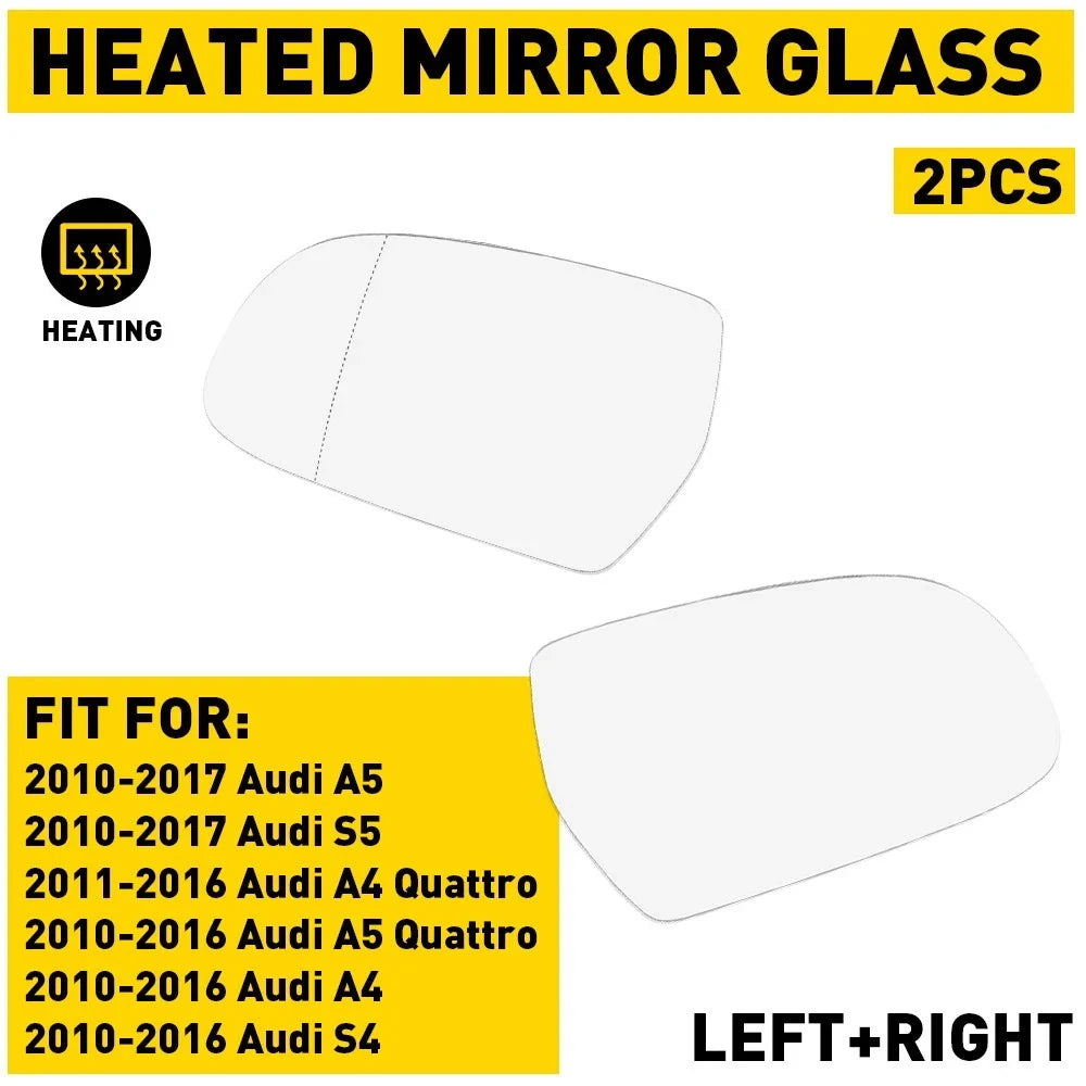 Heated Mirror Glass w/Backing for Audi A5 Quattro S4 (2008–2017)