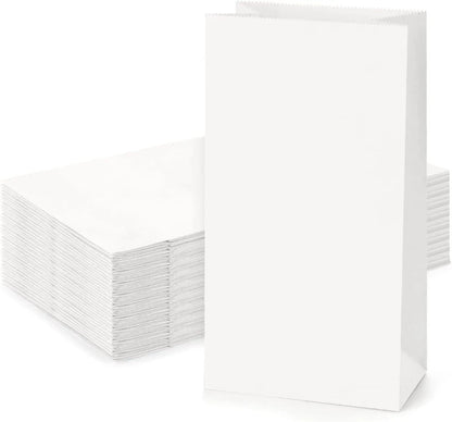 Set of 100 Paper Lunch Bags for Sack Lunches (5x2.95x9.45")