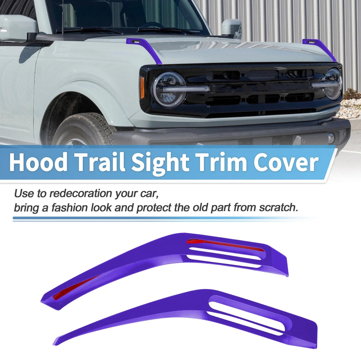 Engine Hood Hinge Cover for Ford Bronco (2021–2024) Purple Trail Sight Trim