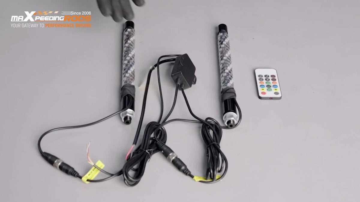 2X RGB LED Whip Spiral Lights for Can-Am Jeep RZR UTV ATV (FGPDOS)