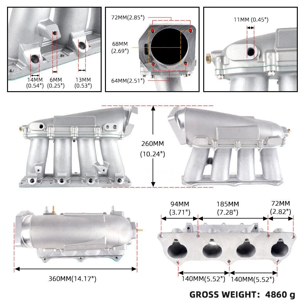Intake Manifold for Honda Acura K-Series K20A K20A2 K20Z1 K24A1 RSX