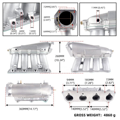 Intake Manifold for Honda Acura K-Series K20A K20A2 K20Z1 K24A1 RSX