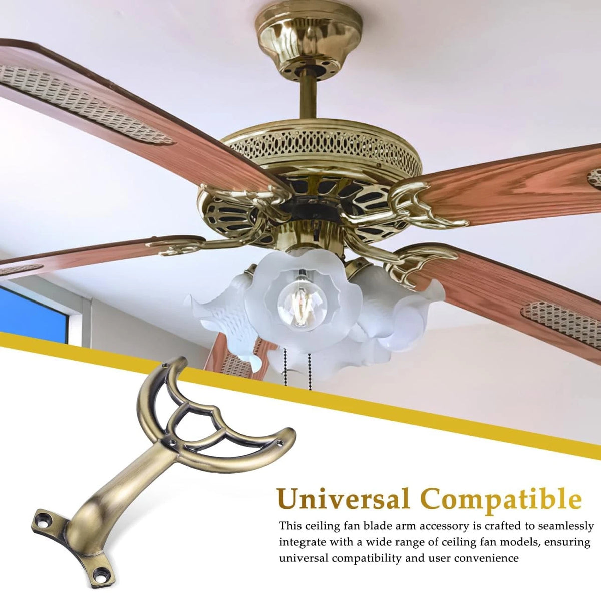 Antique Brass Ceiling Fan Blade Arms for 17.00X11.00X4.50CM