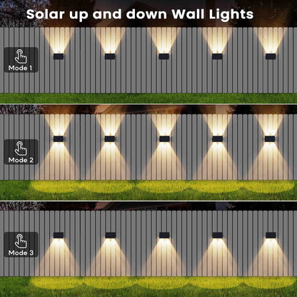 2X Solar Fence Lights for Flexible Installation (Up/Down)