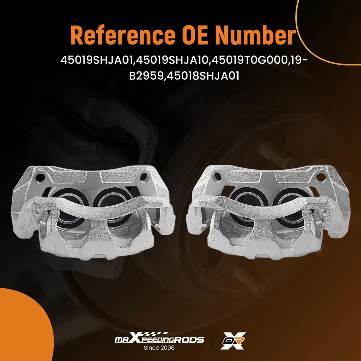 Front Brake Caliper Pair for Honda CR-V (2007–2016) Acura RDX (2007–2012)