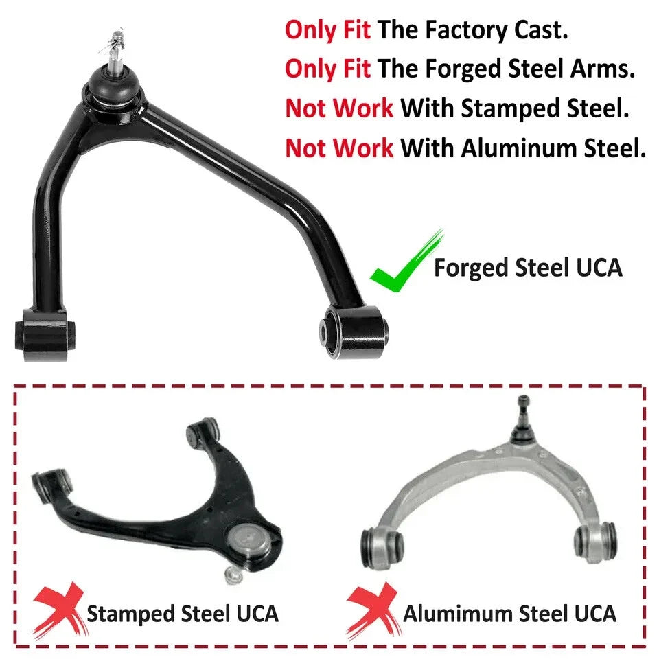 2-4" Upper Control Arm Lift Kit for Chevy Silverado GMC Sierra 1500 (2007–2018)