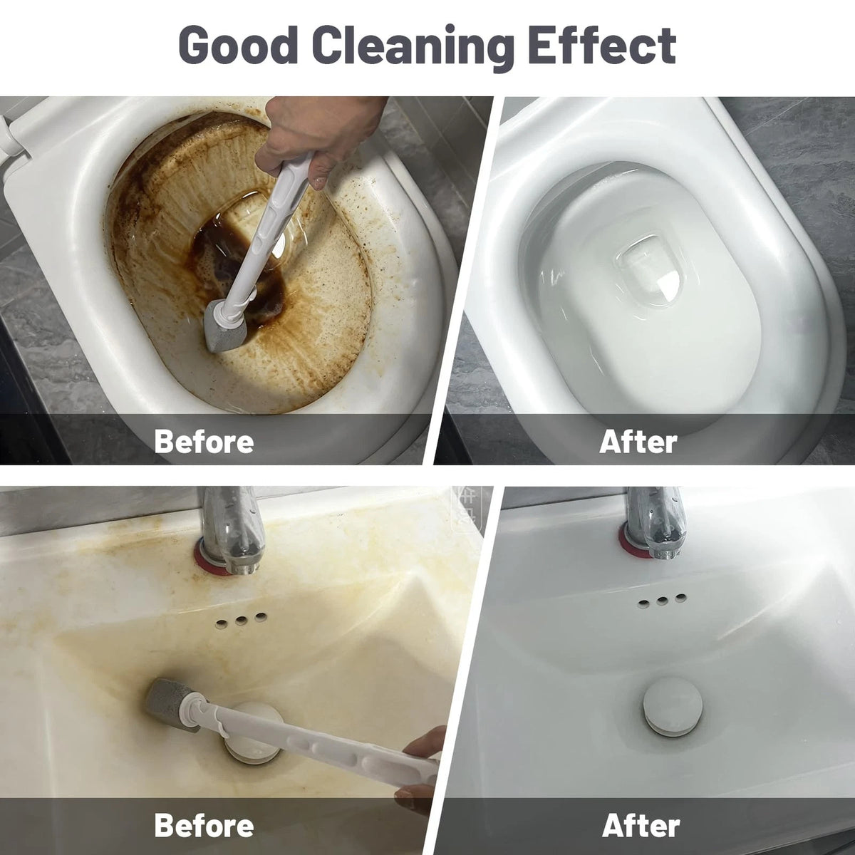 Toilet Bowl Cleaner Brush for Bathroom (Upgrade Pumice Stone)