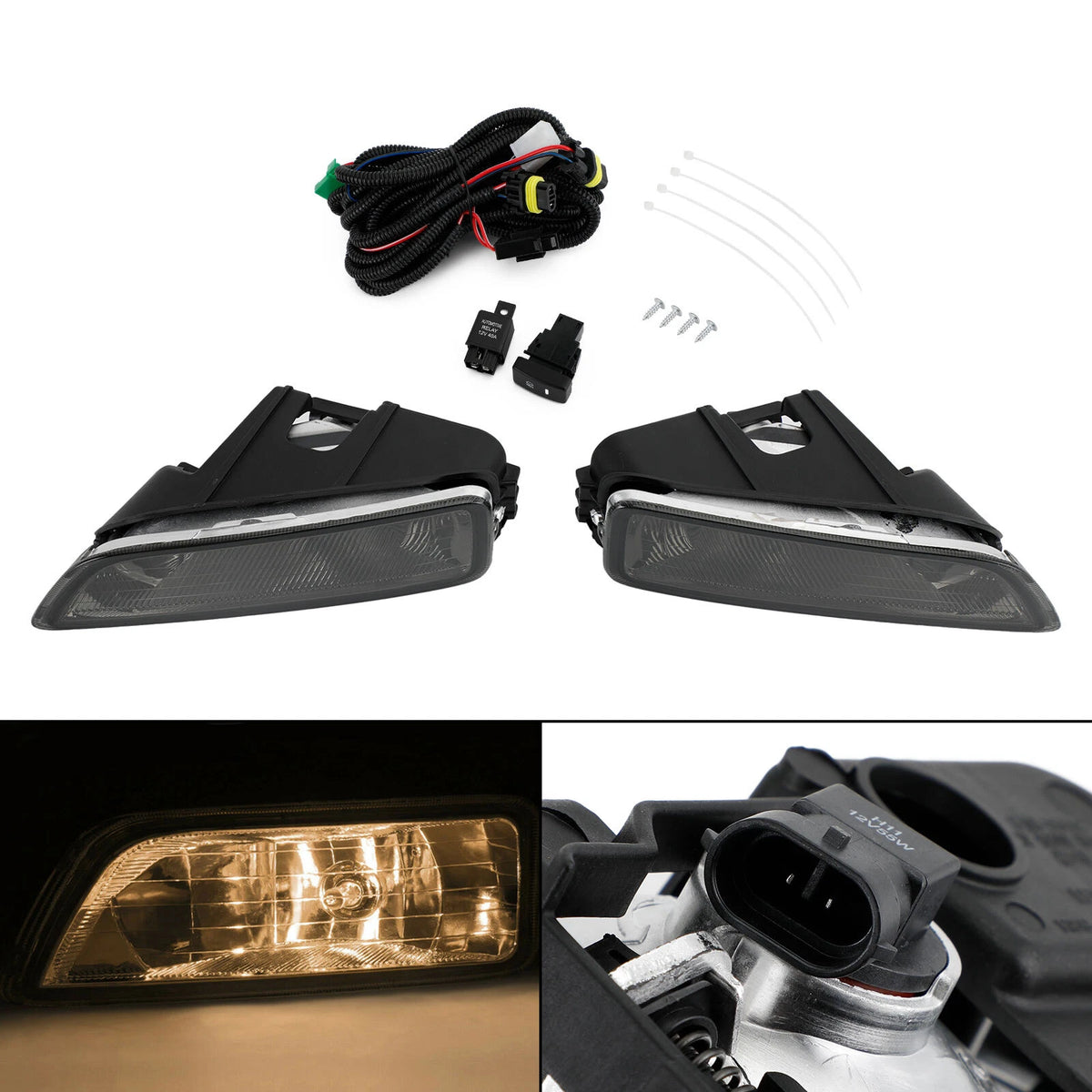 Black Lens Fog Lights + Switch for Honda Accord (2003–2007) / Acura TL (2004–2008) C115-217