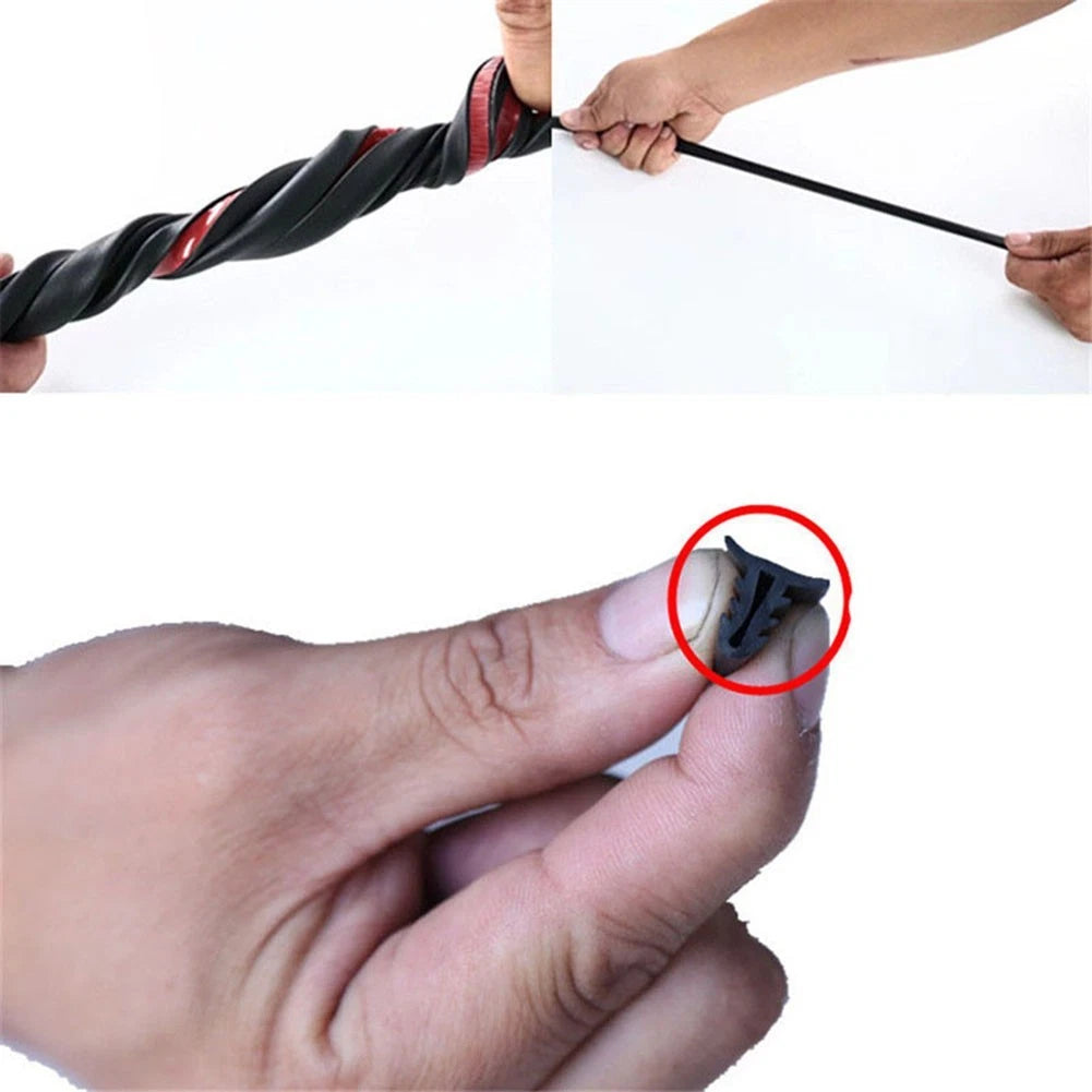 1.6M U-Type Rubber Sound Seal Strip for Dashboard Edges