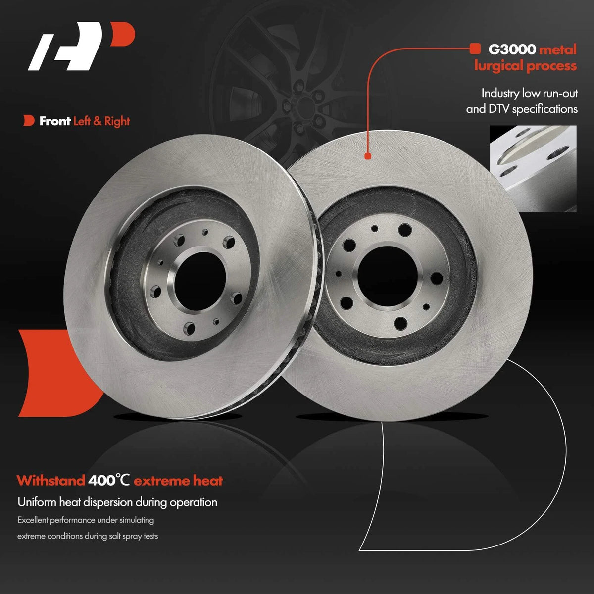 Front Disc Brake Rotors for Cadillac CTS (2006–2007) 12162084