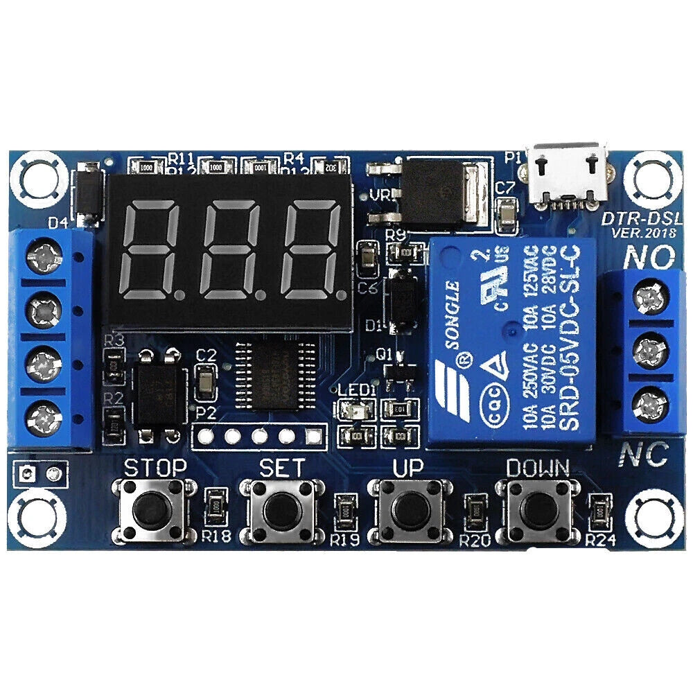 10X 1-Way Relay Module Power-off Trigger Delay Cycle Timer Switch (DC 6-30V)