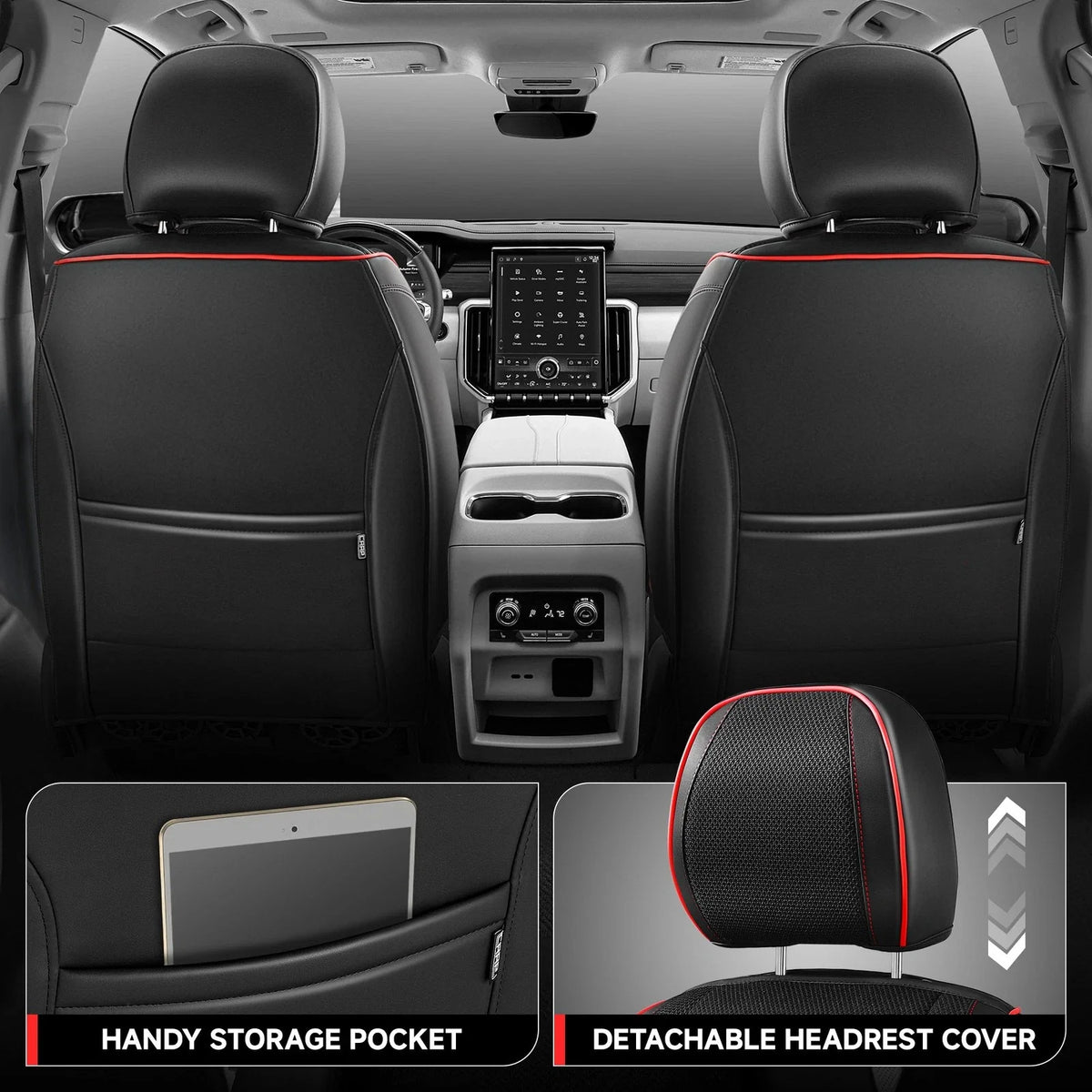 Set of 2 Diamond Stitch Mesh Fabric Front Seat Covers for Universal Fit