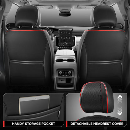 Set of 2 Diamond Stitch Mesh Fabric Front Seat Covers for Universal Fit