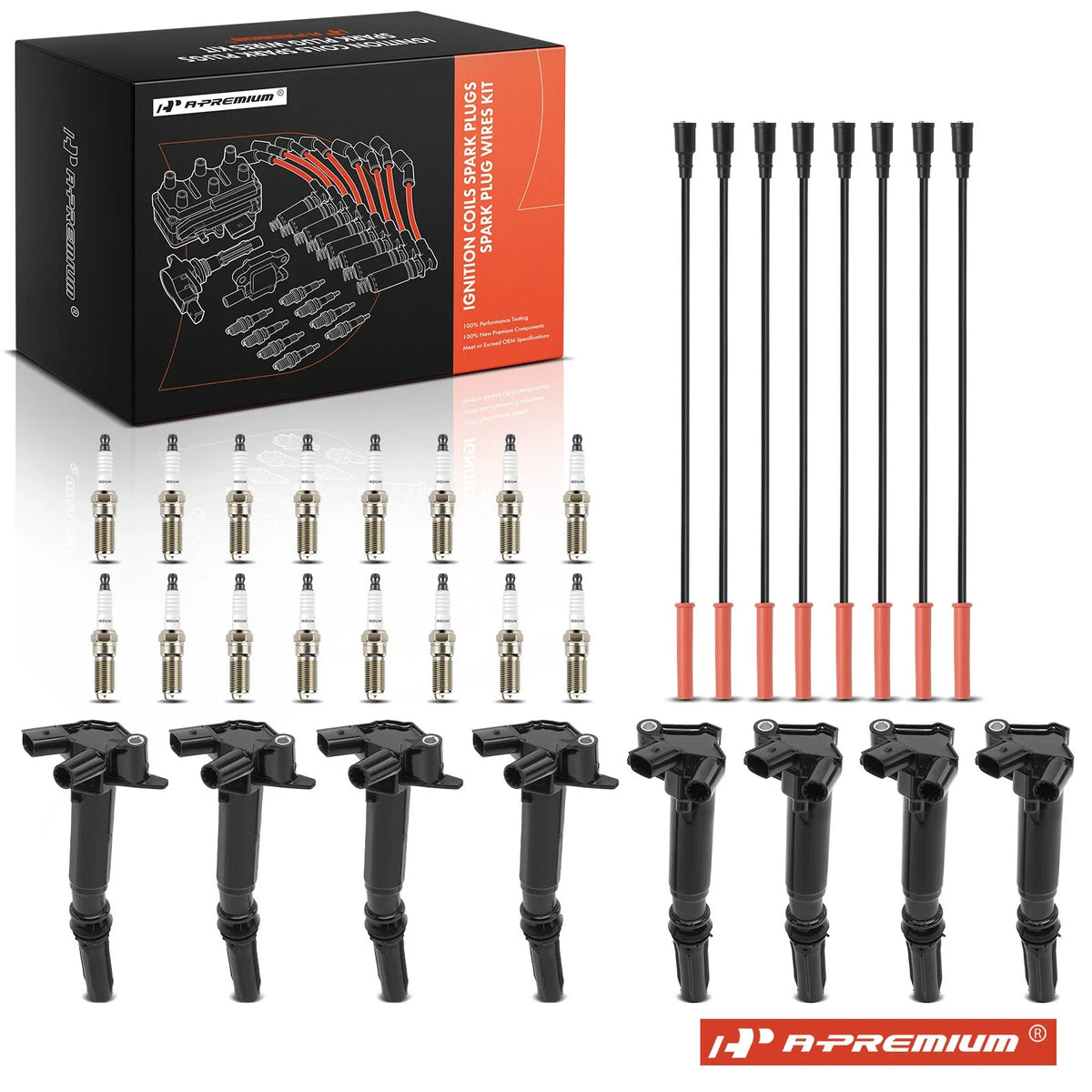 Set of 8 Ignition Coils & 16 Iridium Spark Plugs for Ford F-150