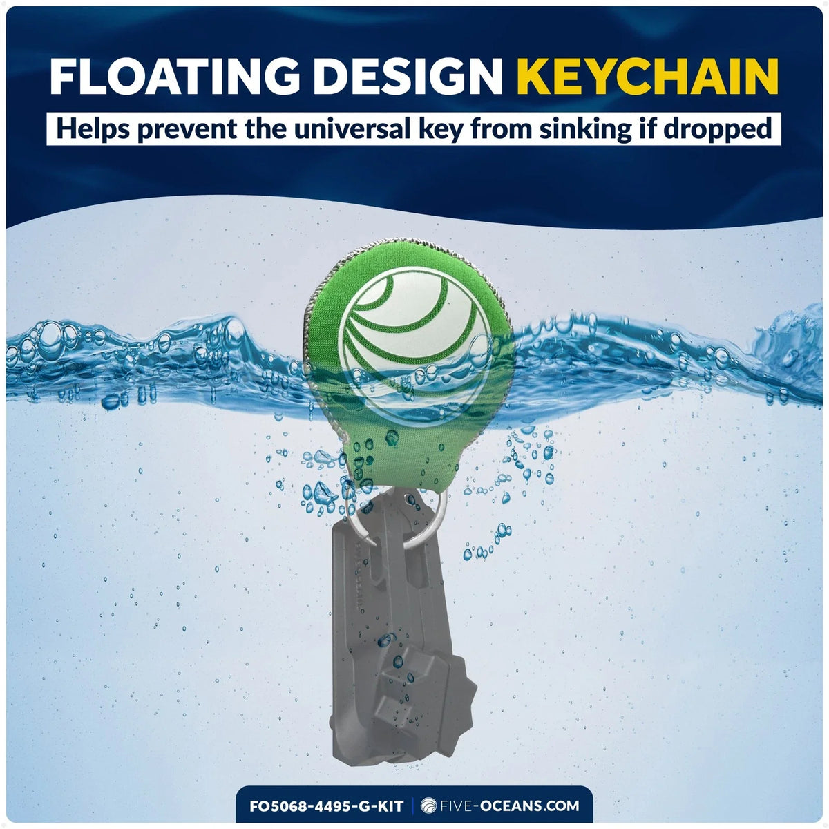 Adjustable Universal Deck Plate and Fill Key with Floating Green Keychain