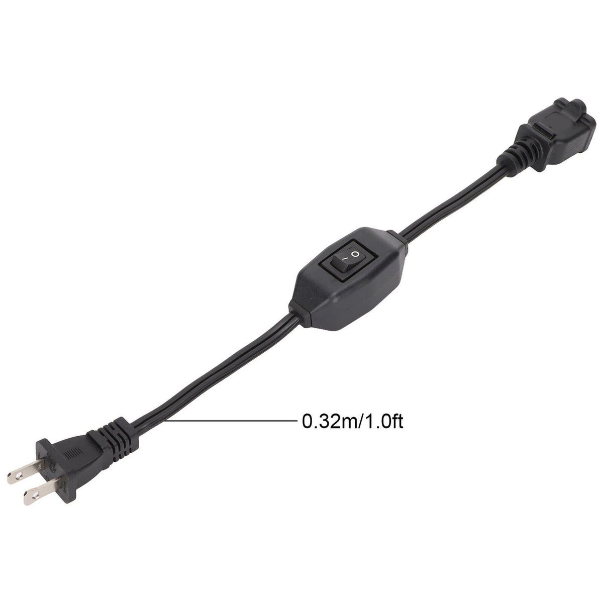 2X Polarized Extension Cord with On/Off Switch 2 Prong
