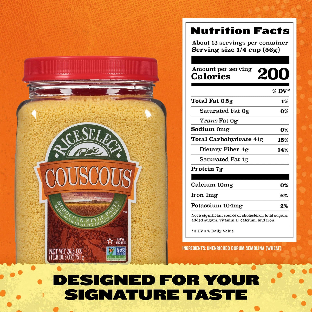 RiceSelect Couscous for Moroccan-Style Wheat Pasta (Non-GMO, 26.5-Ounce)