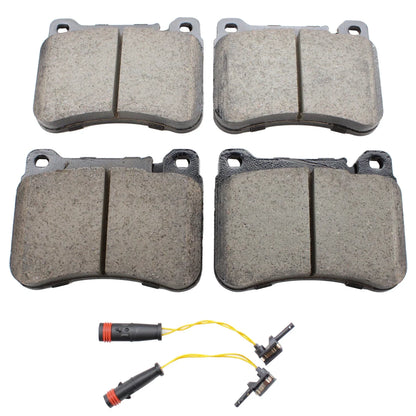 Set of 4 Akebono Euro Front Ceramic Brake Pads with Sensor for MB W203 (2000–2007)